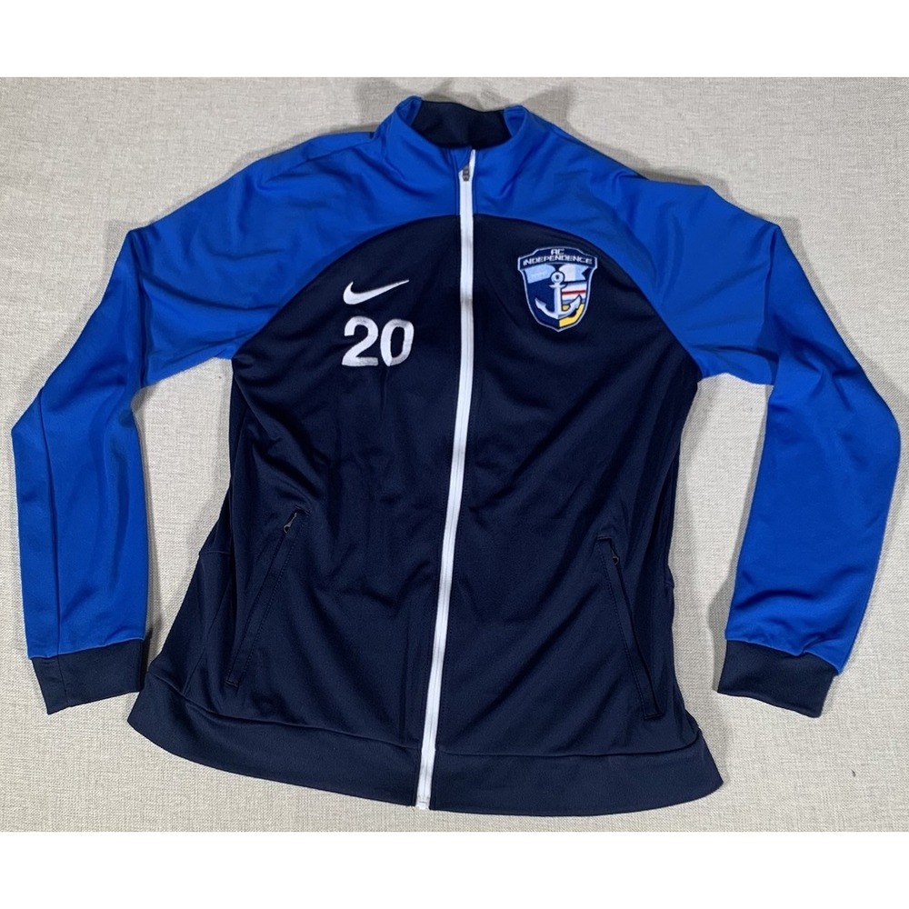 New Nike Women's Soccer Full Zip Navy/Royal Jacket Long Sleeve Sz Medium